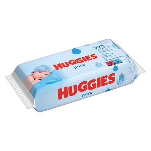 Servetele umede Huggies Pure, 4 pachete x 56, 224 buc