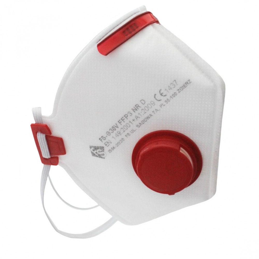 Masca de protectie respiratorie de particule FS-930V FFP3 NR D, Filter Service, cu valva si prindere ajustabila, certificat CE 1437