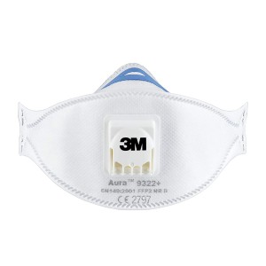 Masca de protectie respiratorie FFP2, 3M 9322+ Aura, cu supapa /valva, Certificate CE